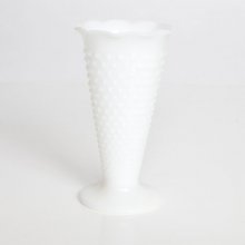 9.5” Hobnail Milk Glass Vase